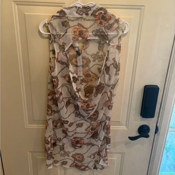 L'ATISTE White and Pink Casual Button Down Shirt - Picture 4 of 7